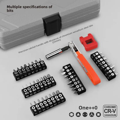 64-Piece socket wrench auto repair tool set screwdriver head one-word cross hexagonal plum blossom screwdriver set