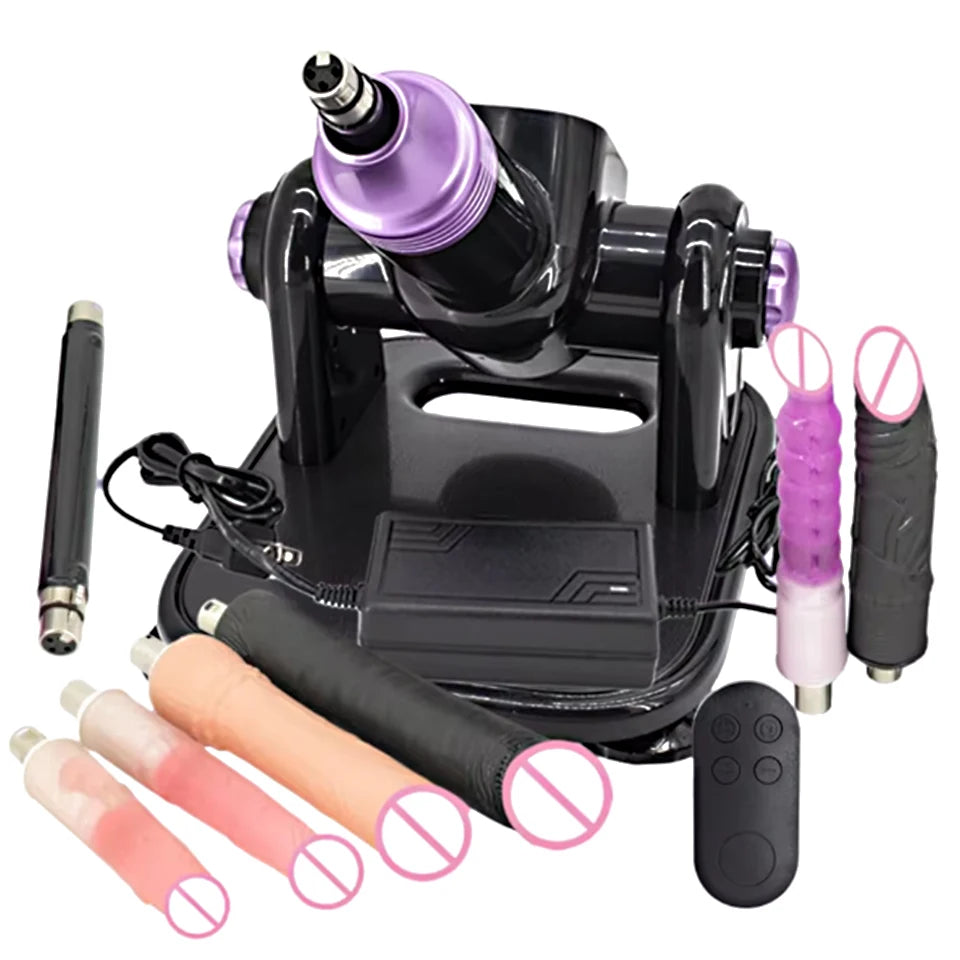 60W Automatic Sex Machine with Big Black Dildo for Women Love Machine Masturbation Pumping Gun for Couple Men Sex Toys