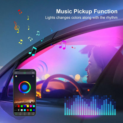 Acrylic RGB Car Led Interior Light Strip with USB Ambient Light Flexible Atmosphere Lighting Sound APP Control Car Decoration