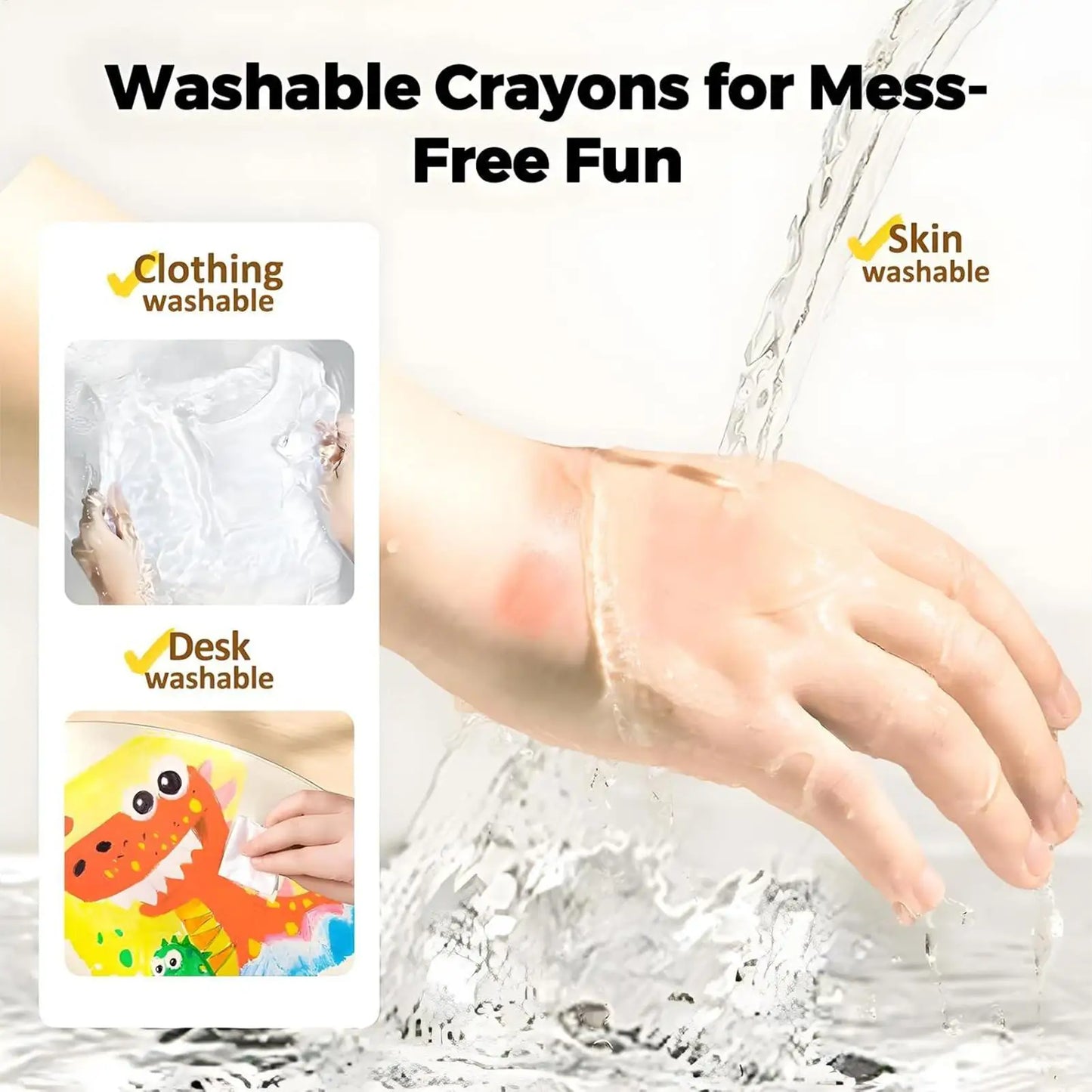 Twistable Washable Crayons 12/24/36/48 Colors Quick Drying Non Toxic Art Supplies for Kids Home School Arts Crafts Birthday Gift