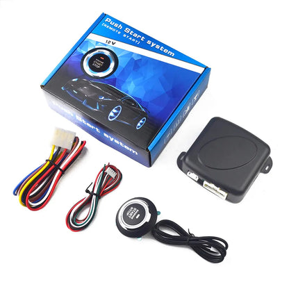 Universal 12V Car Alarm Start Stop Button Keyless Ignition System Metal Key Conversion Kit Does Not Include Remote Key