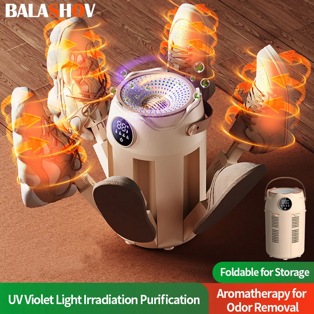 Portable Foldable Electric Shoe Dryer Sterilization Deodorizing Shoe Dryer Fast Drying Household Timed Portable Shoe Dryer