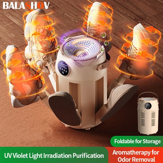 Portable Foldable Electric Shoe Dryer Sterilization Deodorizing Shoe Dryer Fast Drying Household Timed Portable Shoe Dryer