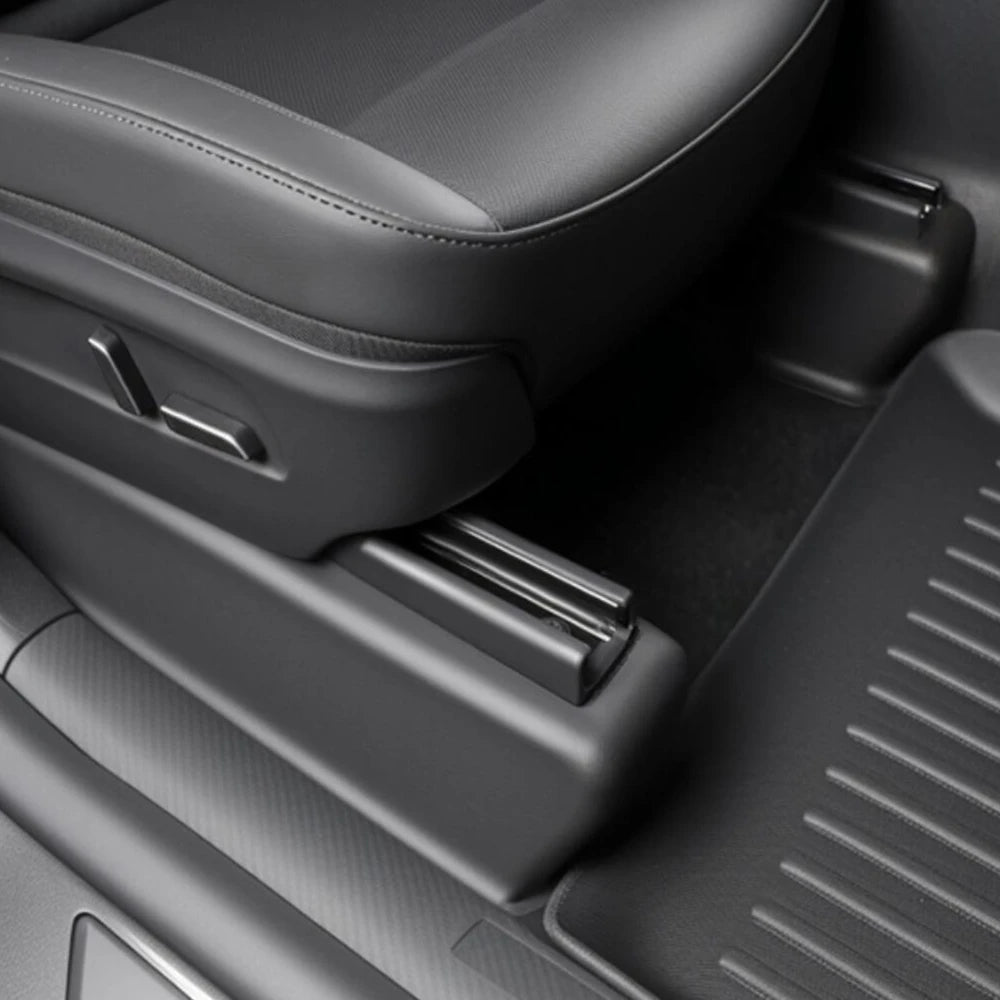For Tesla Model Y Juniper 2025 2026 TPE Under Seat Corner Guard Seat Slide Rails Protector Cover Anti-Kick Flocking Accessories