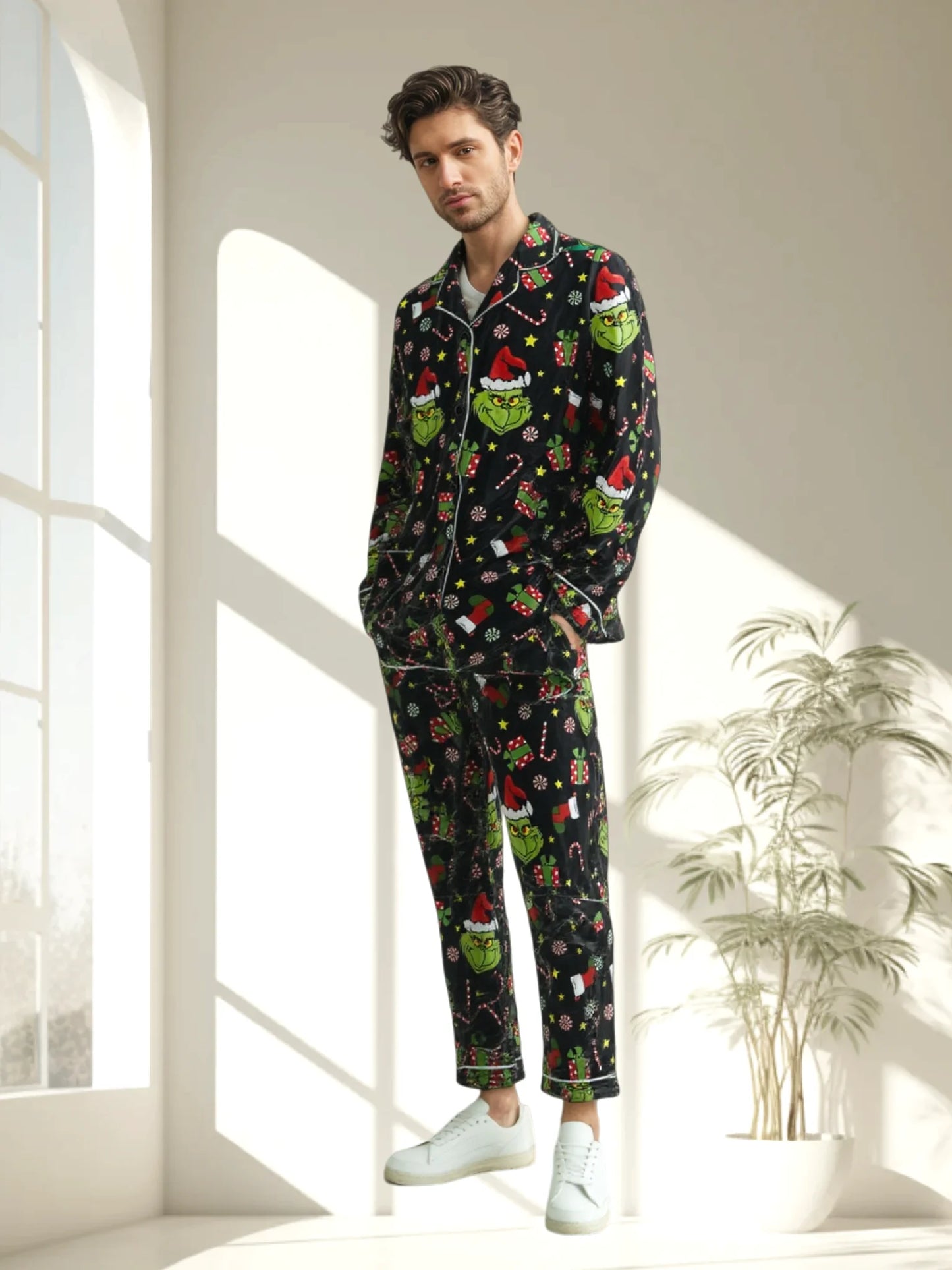 Men's Long Sleeved Shirt, Pajamas Set