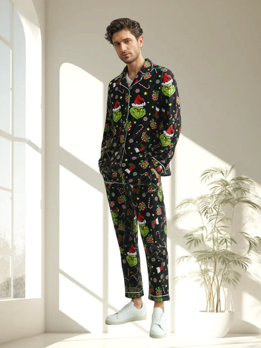 Men's Long Sleeved Shirt, Pajamas Set