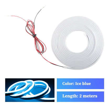 Dynamic Flowing Welcome Lights - Fireproof Silicone LED Strip for Universal Trunk 2m/4m Easy Install No Wiring ，Sync Car Light