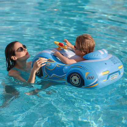 Kids Car Swimming Seat Float Ring Inflatable Infant Floating For Summer Swim Boat Circle Bathing Water Toy with Canopy