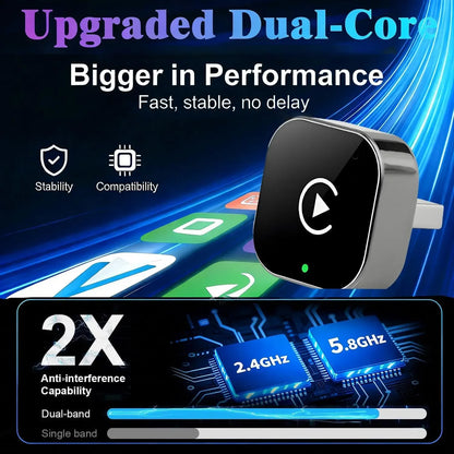 2026 Wireless CarPlay Adapter for iPhone - No Audio Lag, Auto-Connect - Convert Factory Wired to Wireless CarPlay - Bluetooth 5.