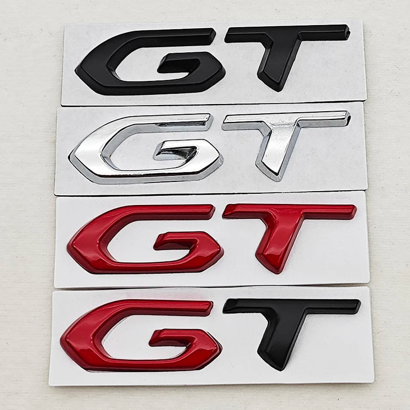3D Metal Logo GT Badge Sticker Car Rear Trunk Emblem for 308 407 106 205 206 208 108 406 408 306 3008 4008 5008 Accessories