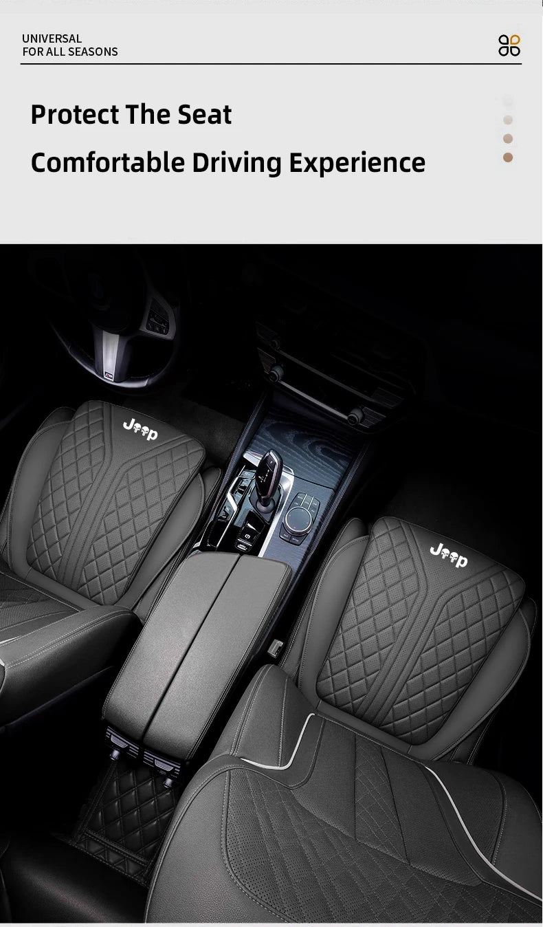Car Seat Cushion For Jeep Rengade Compass Patriont Grand Cherokee 3D Embroidered Seat Protector Pad Front & Rear Seat Covers