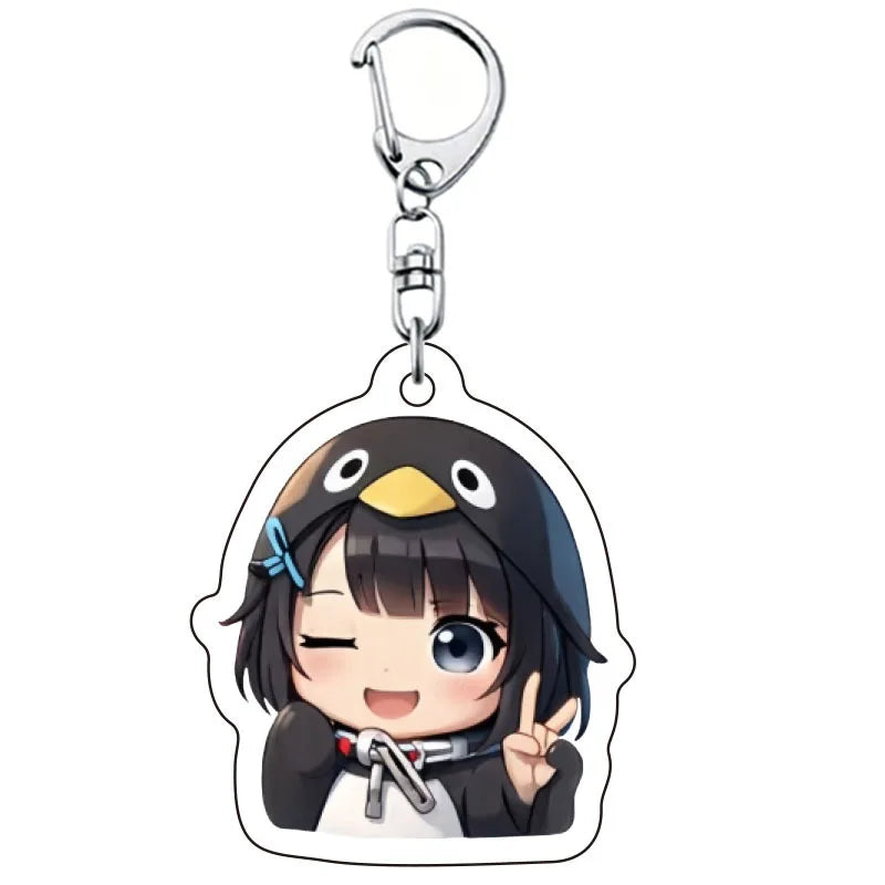 Gugugaga Penguin Keychains Anti-stress Keycap Keychains Cute Penguin Girl Keyrings Bag Charms Gifts 키캡
