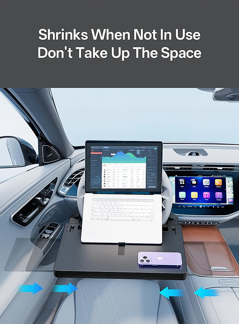 Multifunctional Car Steering Wheel Desk Portable Laptop Desk Foldable Car Storage Stand Work and Dining Table Travel Office