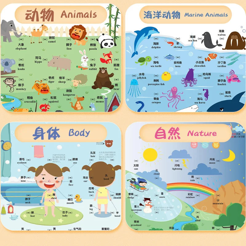 Cantonese Audio Early Education Book, Children's Cognitive Encyclopedia, Chinese English Cantonese Trilingual Cognition