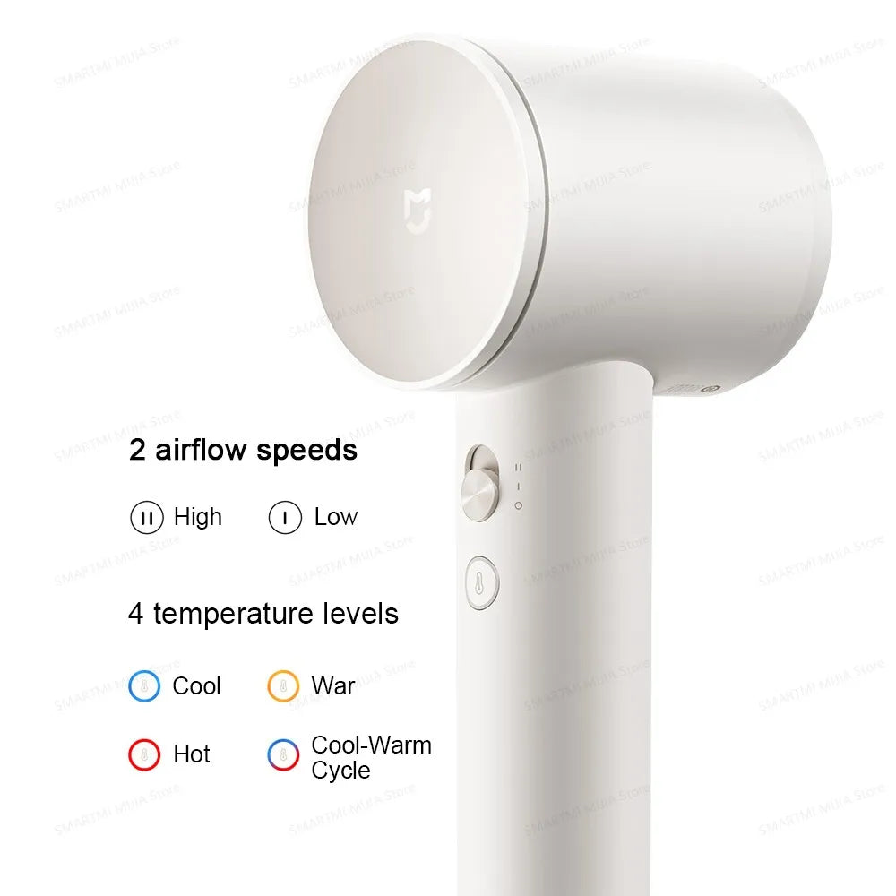 New MIJIA High-Speed Hair Dryer,110000rpm,62m/s Powerful airflow,8 Airflow Mode,347g 4 Color,CN Version With Adapter 220V