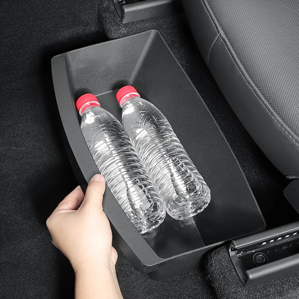 TEKSY 2 PCS For Tesla New Model Y 2025 2026 Launch Juniper Front Seats Under Seat drawer TPE Storage Box