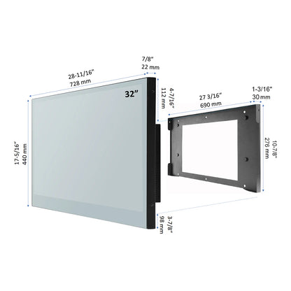 Souria 32inch Smart Mirror Touchscreen FHD LED TV Water Resistant Magic Android Bluetooth DTV Tuner Bathroom SPA Kitchen