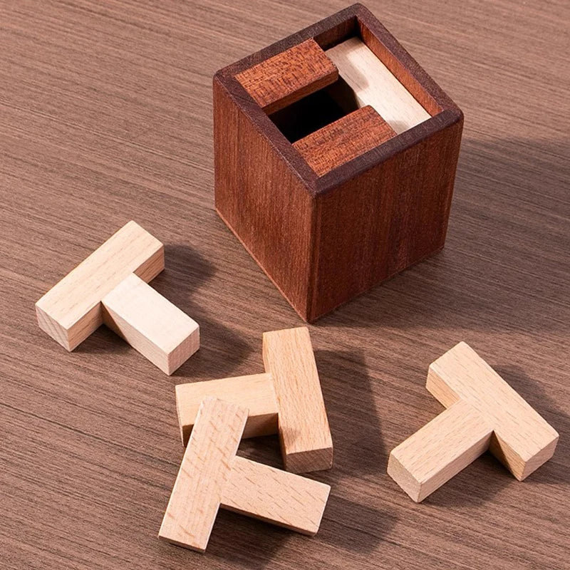 High Difficulty Six T Puzzle In A Box Brain Teaser IQ Test Toys Educational Mind Games Creative Gifts Rompecabezas Adultos