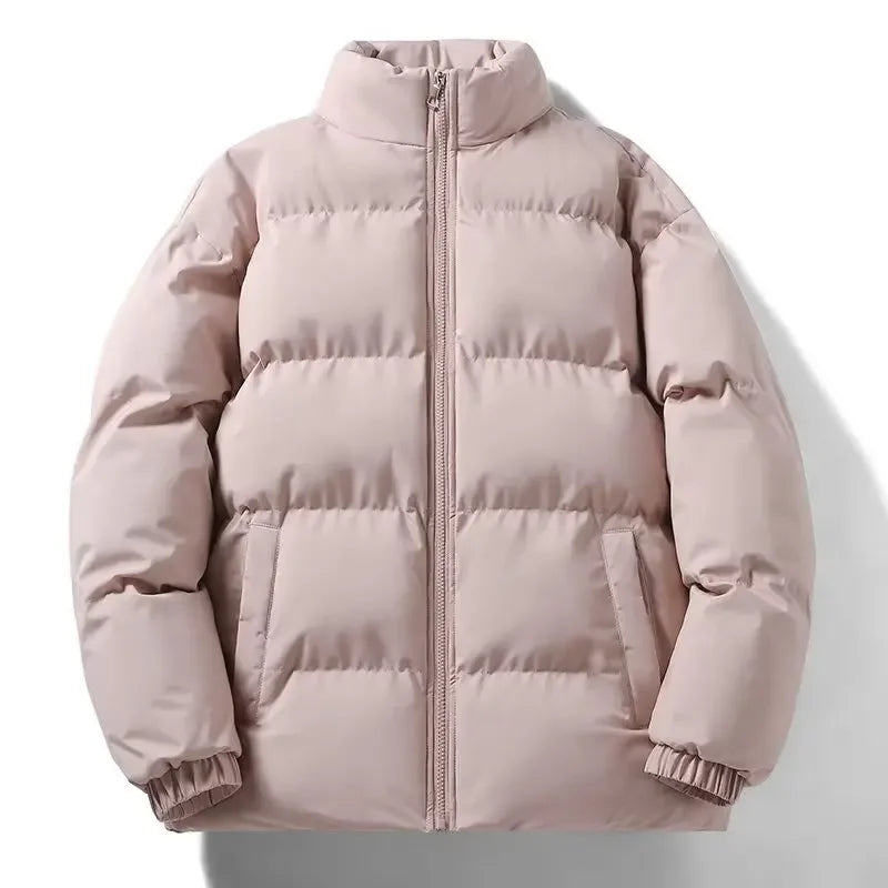 Winter Thermal Thick Unisex Jackets Fashion Warm Snow Couples Coat Parkas Loose Oversized Puffer Coat Outwear Apricot Blue Parka