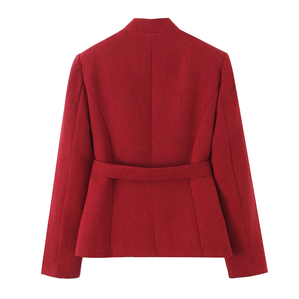 European and American style 2026 spring new women's clothing irregular belt buckle herringbone diagonal suit skirt set