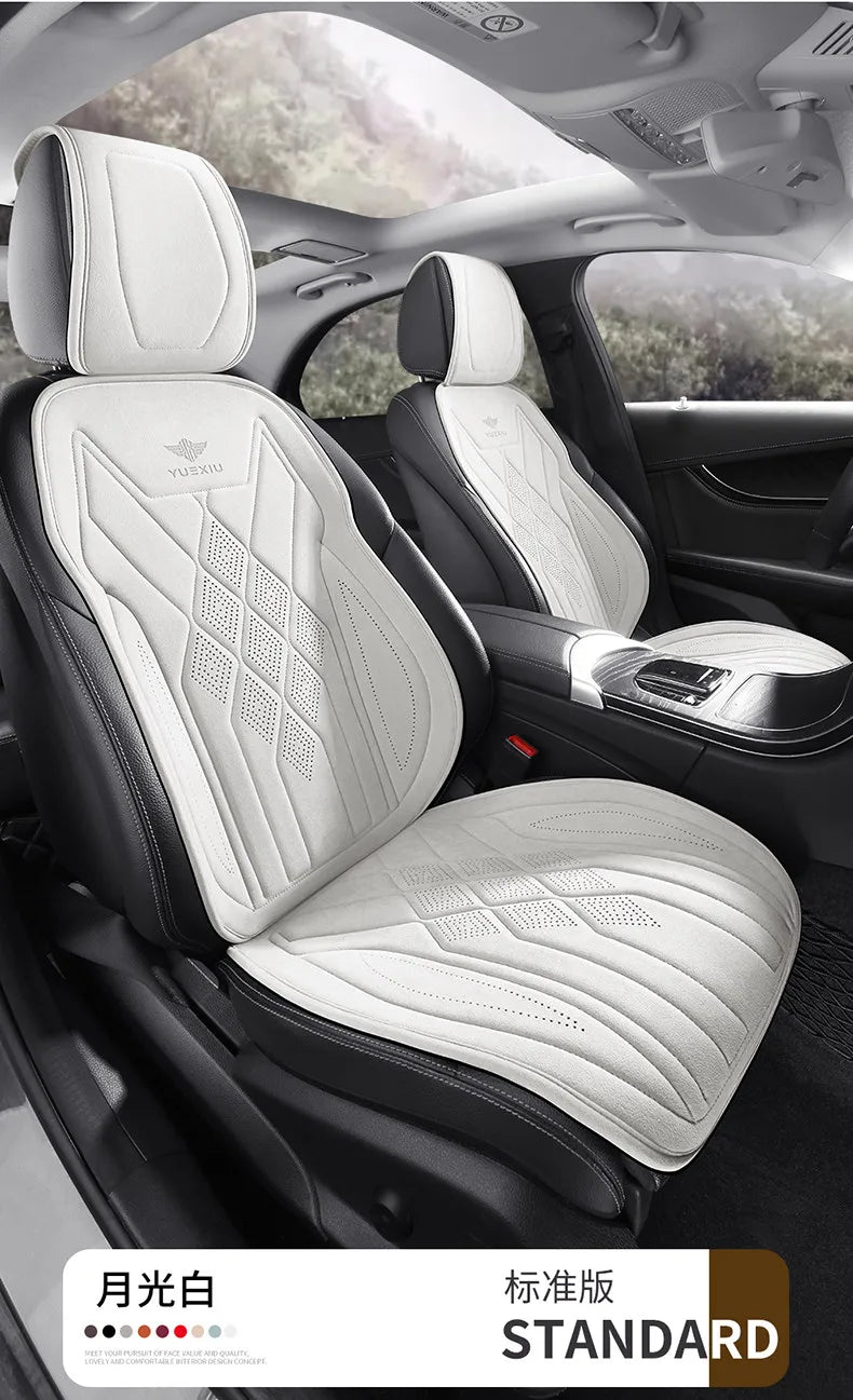 Perforated Suede Seat Cover Universal Four Seasons Cars Seats Covers Breathable Seat Non-slip Luxury Car Rams Latex Seat Cover