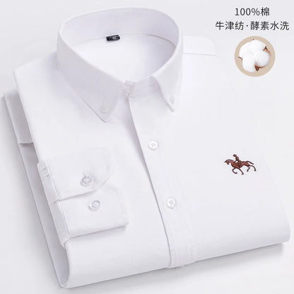 Fashionable Cotton Men's Shirt Long-Sleeved Oxford Soft Comfortable And Breathable Classic Versatile Business Casual Men's Shirt