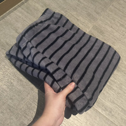 Thickened Floral Print Coral Fleece Warm Pants Straight Leg Winter Home Wear Sleepwear Outdoor Walking Pants Unisex