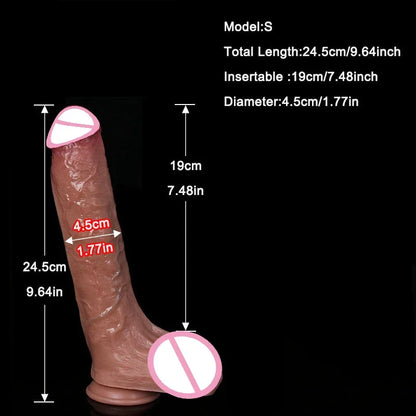 4Sizes Realistic Soft Big Dildo Double Silicone Suction Cup Penis Couples Masturbation Huge Cock Woman Man Anal Adult Sex Toy