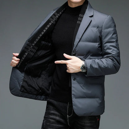 Down Suit Men 2025 New Style Middle-Aged Men's Fashionable Winter Warm and Comfortable Down Jacket Dad Winter Suit Jacket