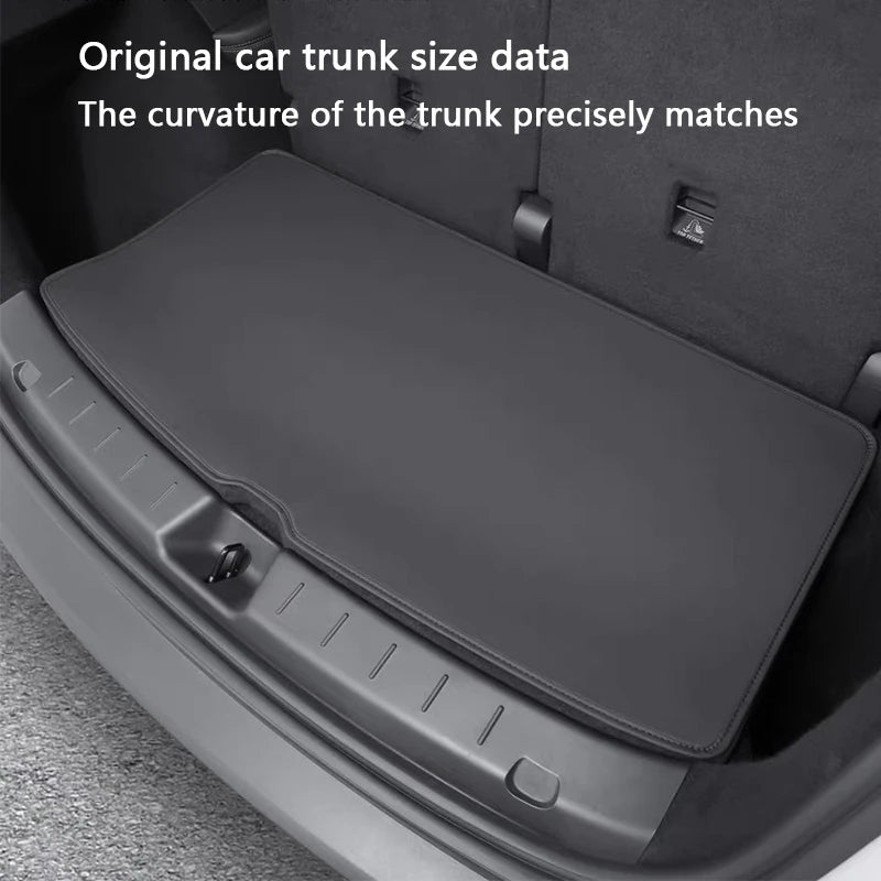 For Tesla Model YL 6-Seater Rear Trunk Mat Leather Full Coverage Seat Backrest Protective Pad Cover Cargo Liner Anti Dirty Mat