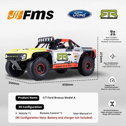 FMS 1/7 Liema Professional Brushless High-Speed Violent Four-Wheel Drive Racing Short Card Off-Road RC Remote Control Car Model