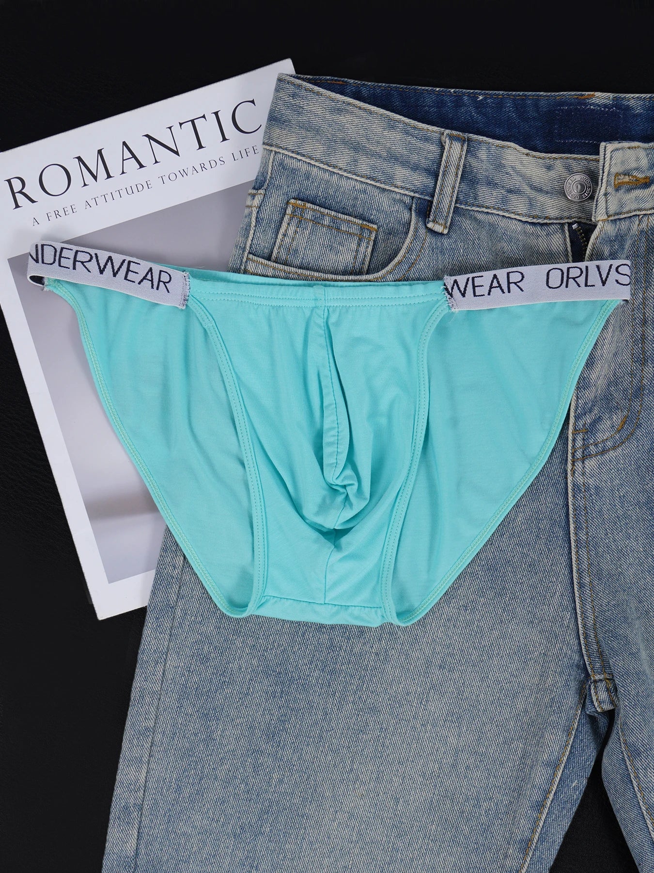 3 PCS Men's Colorful Modal Briefs U Convex Pouch Elastic Waistband Soft Breathable Sexy Underwear