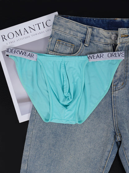 3 PCS Men's Colorful Modal Briefs U Convex Pouch Elastic Waistband Soft Breathable Sexy Underwear