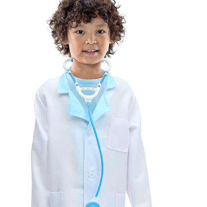 1Set Boys Doctor Costume Outfit Doctor Role Play Set Dress Up Uniform for 6-8 Years Old Syringe Stethoscope Shirt