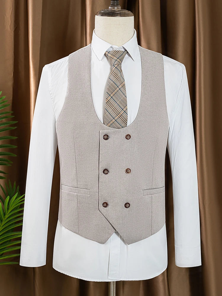 ST Cassy full men's suits high quality elegant slim fit formal office and leisure banquet groomsman set groom's wedding dress