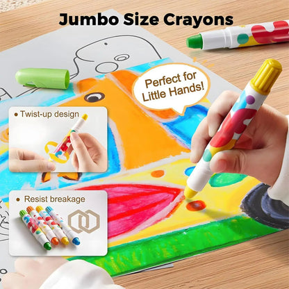 Twistable Washable Crayons 12/24/36/48 Colors Quick Drying Non Toxic Art Supplies for Kids Home School Arts Crafts Birthday Gift