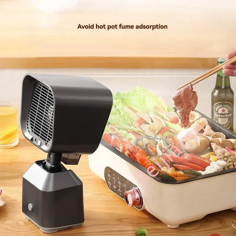 Portable Exhaust Fan Kitchen Hood Extractor Barbecue Desktop Range Hoods Small Suction Cooker Hood Adjustable Speed