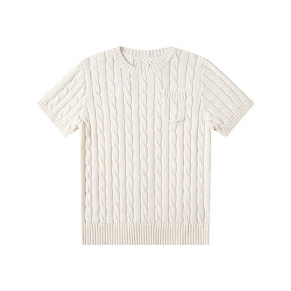 women's t-shirts and polos old money style Classic round neck Women's shirt embroidered chest pocket knitted short sleeved shirt