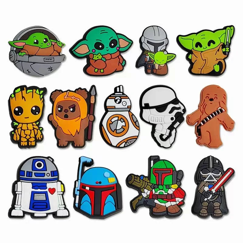 13-55Pcs Hot Toys Star Wars Shoe Charms For Slides Clog Sandals Shoes Decorations Accessories For Christmas Birthday Gifts