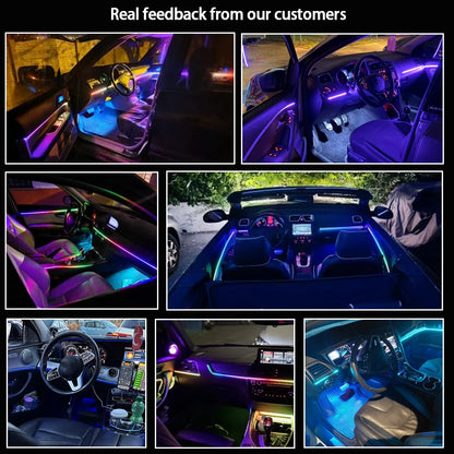 Car Ambient Lights Full Color Streamer LED Interior Hidden Acrylic Strip APP Control Universal Automobile Symphony Atmosphere La