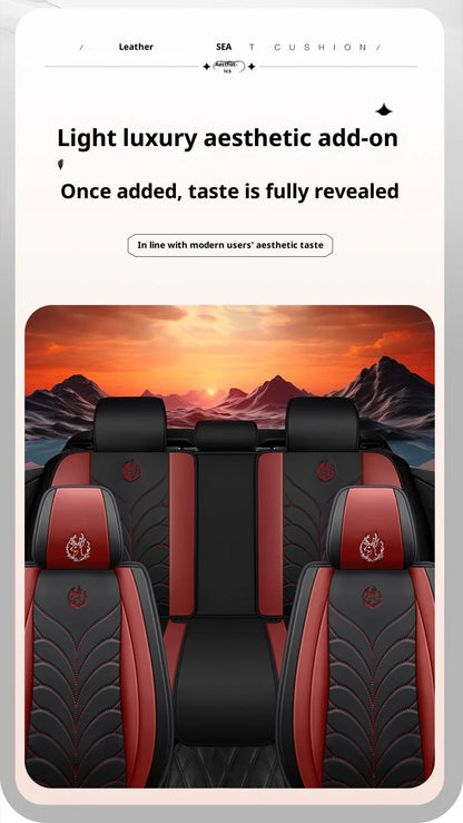 Five-seat universal car seat covers, available in multiple colors, durable and easy to install, suitable for most vehicles.