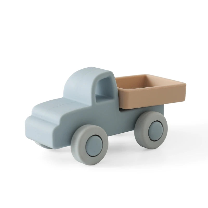 Baby Silicone Car Toys Montessori Baby Things Silicone Baby Teether Toy Car  0 12 Months Newborn Educational Toy Silicone Blocks