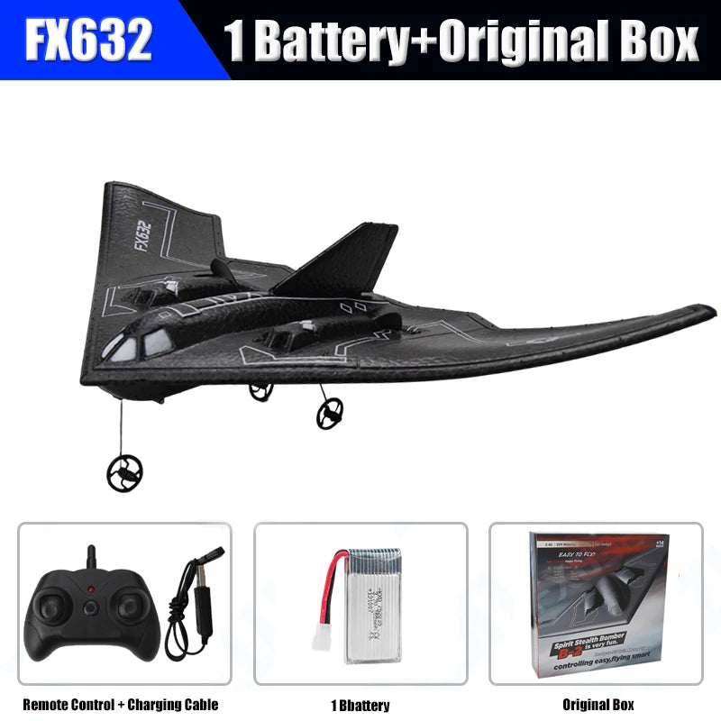 Rc Plane B2 Stealth Bomber 2Ch 34Cm Wingspain Cessna 2.4G Remote Control Airplane Aircraft Drone Toys for Adults Children