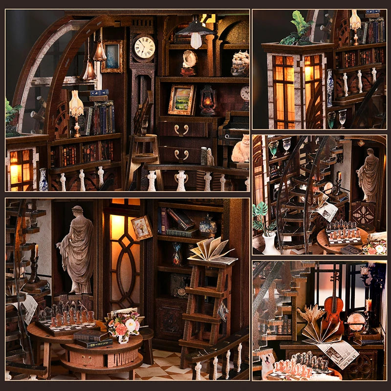 Book Nook Kit Fantasy 3D Wooden Puzzle DIY Miniature House Dollhouse Modern Unfinished Gift Adults Hobby Kit