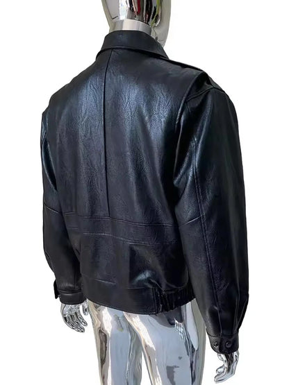 Mauroicardi Spring Autumn Cool Handsome Short Yellow Soft Pu Leather Jacket Men Turn-down Collar Luxury Designer Clothes 2025