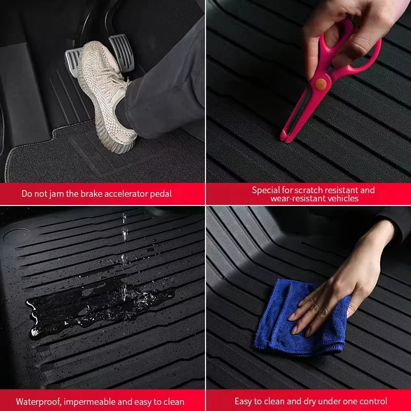 For New Tesla Model Y Juniper 2026 Modely 2025 TPE Floor Mats Model 3 Highland 2026-2025 Waterproof Luggage Mat Trunk Mats