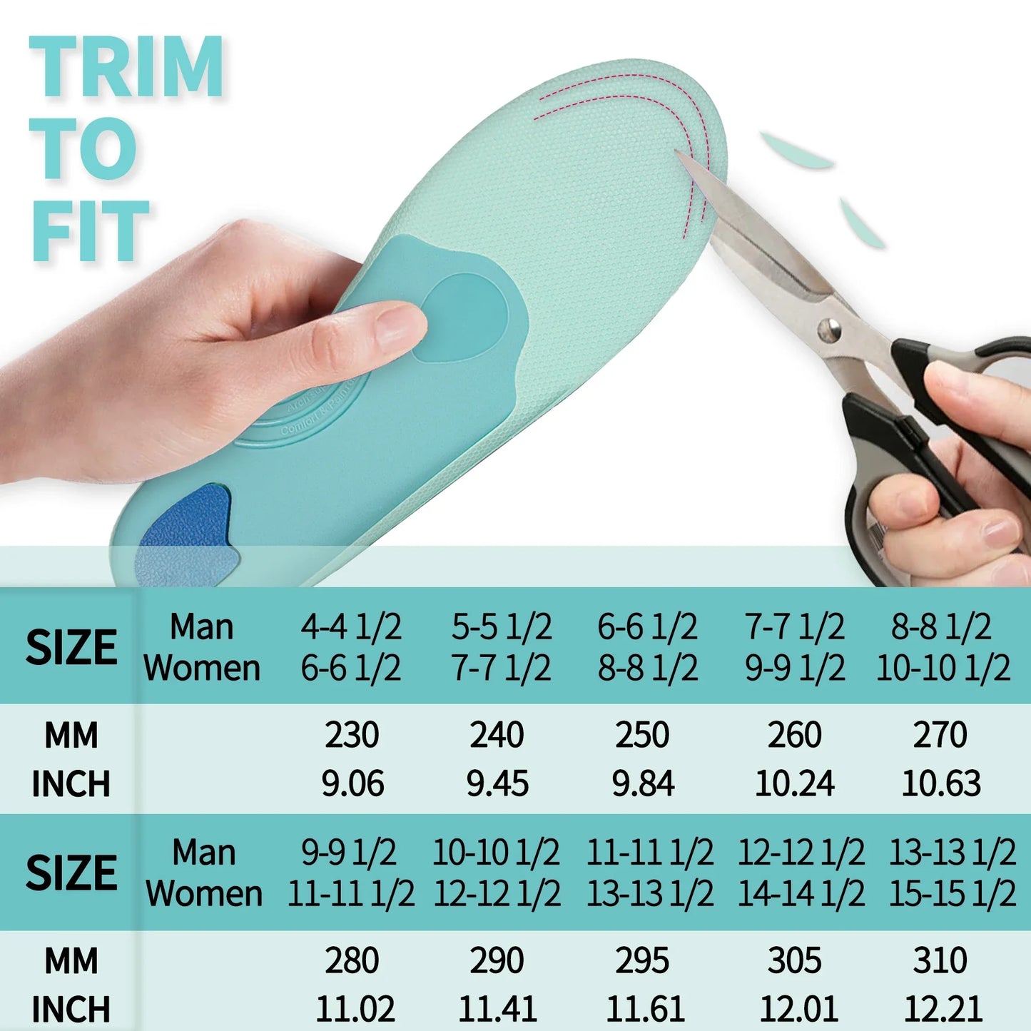 High Arch Support Orthopedic Sport Insole Plantar Fasciitis Flat Feet Men Women Sneaker Orthotic Insoles Plantillas Insert Sole