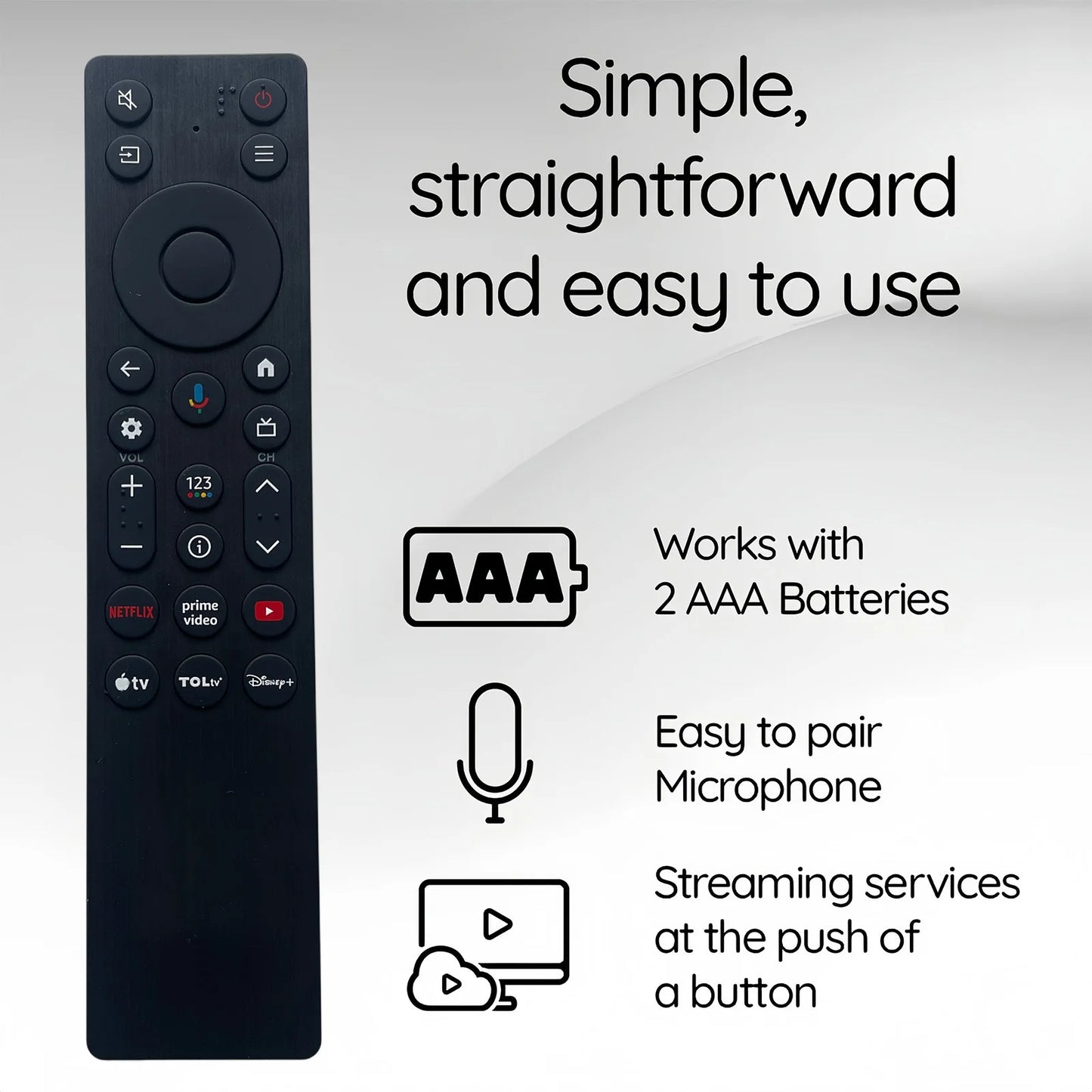 RC923A FMB1 Voice Remote Control Replacement Compatible for TCL Smart TV QLED QLED Mini Google TV's, Series Q77K ， QM6K，QM5K