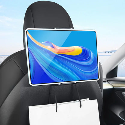 For Tesla Model 3/Y Back Seat Phone Holder with 2 hooks 360° Rotate Stand Auto Headrest Bracket Support For Tablet PC iPad Mini