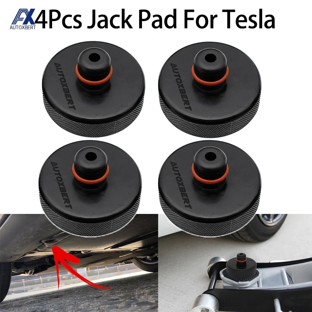 4x For Tesla Model 3 Model S Model X Model Y Car Jack Pad Adapter Rubber Battery & Chassis Protection Black For Lifting Support